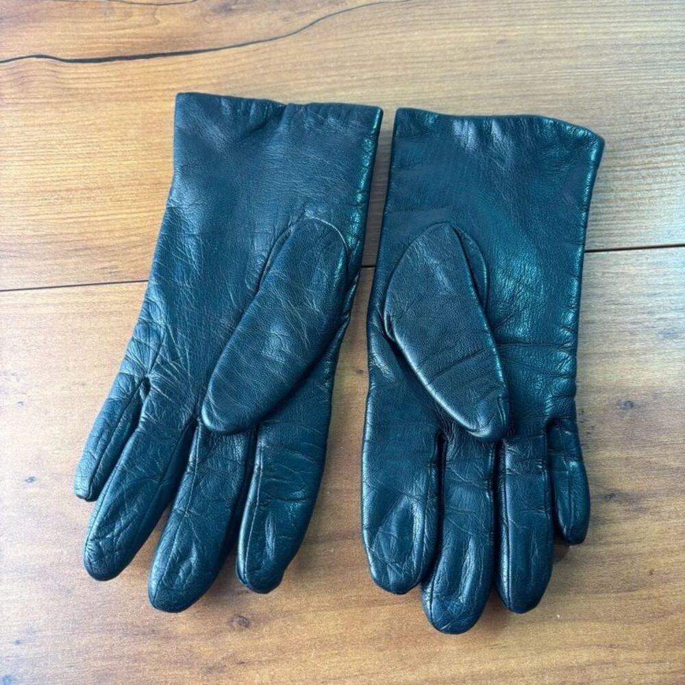 VTG Women's Black Genuine Leather Gloves Thinsulate Insulated Small Winter Dress